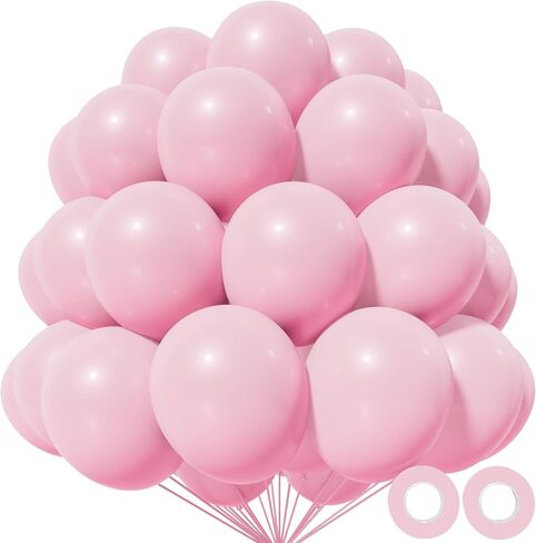البالونات الوردية 12 بوصة ، 110pcs البالونات الحزب اللاتكس جودة الهيليوم لتخرج عيد ميلاد دش الطفل عيد الحب ديكورات حفل زفاف عيد الميلاد (وردي) in Saudi Arabia