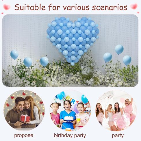 300 Pcs Balloons.Heart Shape Balloon Decoration Kit, DIY Party Decor for Birthday, Proposal, Holiday, Includes Tail Balloons (pink) in Saudi Arabia
