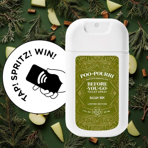 Poo-Pouri Before-You-Go Holiday Pocket Sprayer, Berry and Bright, 1 Fl Oz - Cinnamon, Cranberry and Balsam Fir in Kuwait