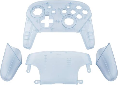eXtremeRate Clear Atomic Puple Faceplate Backplate Handles for Nintendo Switch Pro Controller, DIY Replacement Grip Housing Shell Cover for Nintendo Switch Pro - Controller NOT Included in Saudi Arabia