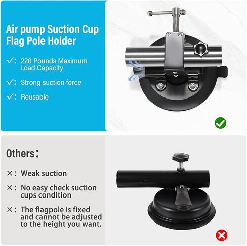 Flag Pole Holder for Car with Upgraded Strong Suction Cup, Universal Flag Holder with Heavy Duty Suctions, Adjustable Flagpole Mounting Bracket Suitable for RV, Truck, Cars, SUV, Yachts, ATV in Saudi Arabia