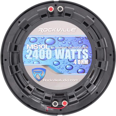 Rockville MS10LW 10 "2400 واط أبيض البحرية/القارب 10" مضخم صوت الهواء المجاني مع LED in Saudi Arabia