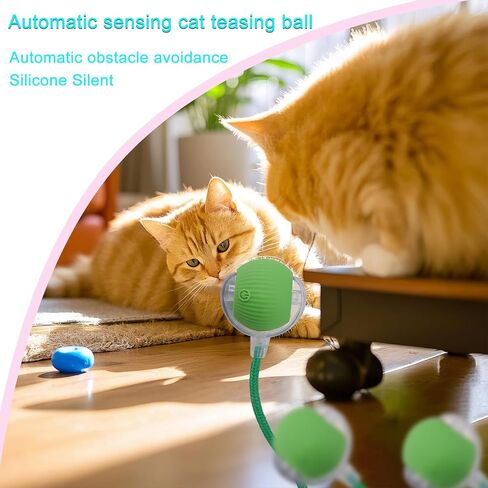 لعبة Toy Dog Dog Interactive Cat: لعبة أليفة تلقائية متداخلة للحيوانات الأليفة مع ضوء LED وذيل للتفعيل ، حاضر جرو هريرة ، تمرين مطاردة ، ترقية محاكاة الصيد (أخضر) in Kuwait