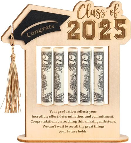 Graduation Money Holder 2025 - Unique College Graduation Gifts Ideas - Girls, Boys Graduation Gifts 2025, Bruh Money Holder for Cash, Senior College, University Graduates Presents for Students (Wood) in Kuwait