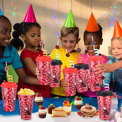Maxcheck 24 Sets 16 oz Unicorn Cups Birthday Party Favors with Colorful Lids and Straws for Birthday Decorations Rainbow Plastic Cups Reusable Plastic Straws for Party in Saudi Arabia