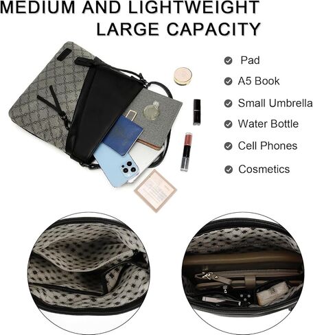 Medium Crossbody Bags for Women Trendy, Leather Cross Body Bag Purses and Travel Shoulder bag with Multi Pockets in Kuwait