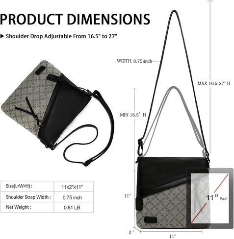 Medium Crossbody Bags for Women Trendy, Leather Cross Body Bag Purses and Travel Shoulder bag with Multi Pockets in Kuwait