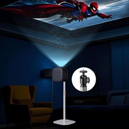 Projector Stand Floor Projector Mount Stand 1/4 Screw with Heavy Base, Adjustable Height 33"-50",Arbitrary Angle adjustment, for Living Room, Courtyard, Bedroom in Kuwait