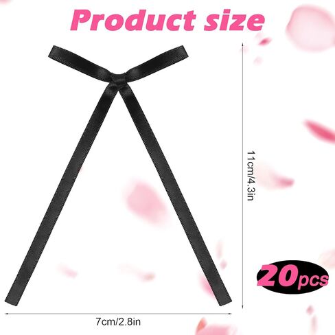 Bows for Cake Black, 20pcs Birthday Toppers Bowknot Ribbons Coquette Black Bow High Footed Cup Vintage Balloon Wall Wedding Party Supplies Bridal Cake Engagement Dessert Decorations, 2.7x4.3in in Saudi Arabia