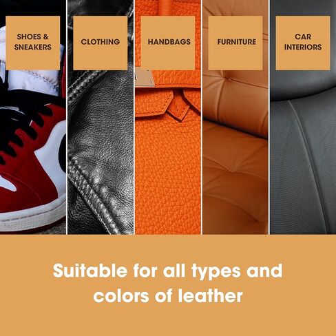 Furniture Clinic Leather Repair Paint | 2-in-1 Seal and Color | Use on Scratches, Tears, and Holes in Car Seats, Furniture | Quick and Easy Leather Repair Kit for Furniture (Dark Grey, 250ml/8.5oz) in Kuwait