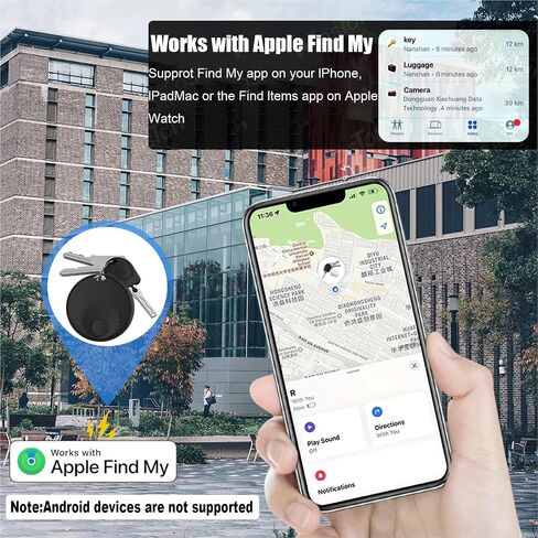Smart Bluetooth Tracker,Key Finder,Wallet Tracker Works with Apple Find My (iOS only),Replaceable Battery,Air Tracker,Bluetooth Item Finder for Bags,Luggage,Pets & Backpack,4 Pack Black in Saudi Arabia