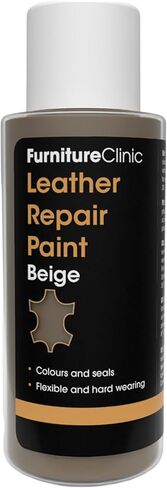 Furniture Clinic Leather Repair Paint | 2-in-1 Seal and Color | Use on Scratches, Tears, and Holes in Car Seats, Furniture | Quick and Easy Leather Repair Kit for Furniture (Dark Grey, 250ml/8.5oz) in Kuwait