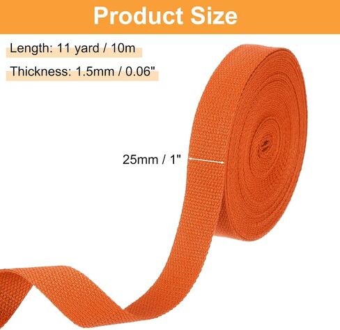 HARFINGTON Cotton Webbing 1 Inch 11 Yard Polyester Cotton Weave Webbing Strap Twill Tape Ribbon for Arts and Crafts Webbing Tote Bag Handles Cloth Belt Making Outdoor Supplies, Dark Green in Saudi Arabia