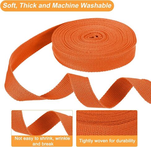 HARFINGTON Cotton Webbing 1 Inch 11 Yard Polyester Cotton Weave Webbing Strap Twill Tape Ribbon for Arts and Crafts Webbing Tote Bag Handles Cloth Belt Making Outdoor Supplies, Dark Green in Saudi Arabia