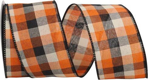 Reliant Ribbon 93463W-517-09F بعد الظهر ، شريط حافة سلكية من طوني ، 1-1/2 بوصة × 10 ياردة ، برتقالي/أسود in Kuwait