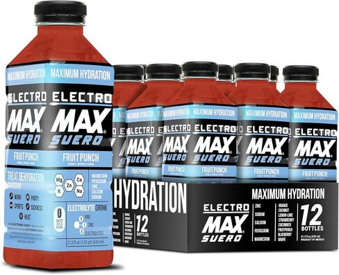 Electromax Suero - Zero Sugar Electrolete Drink - 12 عبوة مزيج (21.3 Fl Oz لكل منهما) ، ترطيب للرياضة ، والانتعاش ، والاستخدام اليومي - المغنيسيوم ، البوتاسيوم ، الزنك ، الكالسيوم - السعرات الحرارية الصفر. (Mix Pack) in Saudi Arabia