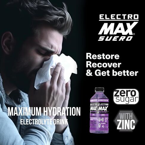 Electromax Suero - Zero Sugar Electrolete Drink - 12 عبوة مزيج (21.3 Fl Oz لكل منهما) ، ترطيب للرياضة ، والانتعاش ، والاستخدام اليومي - المغنيسيوم ، البوتاسيوم ، الزنك ، الكالسيوم - السعرات الحرارية الصفر. (Mix Pack) in Saudi Arabia