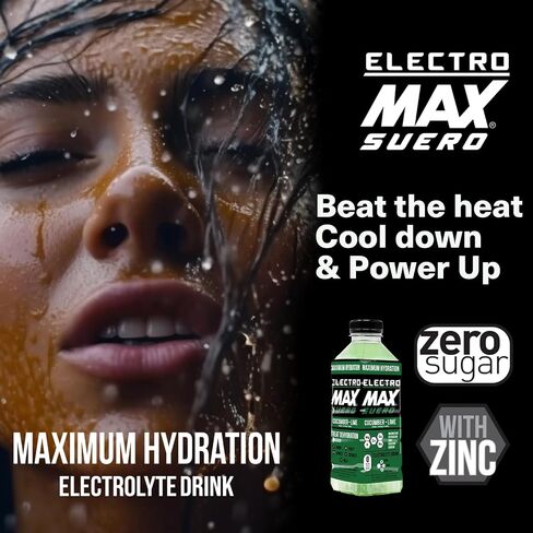 Electromax Suero - Zero Sugar Electrolete Drink - 12 عبوة مزيج (21.3 Fl Oz لكل منهما) ، ترطيب للرياضة ، والانتعاش ، والاستخدام اليومي - المغنيسيوم ، البوتاسيوم ، الزنك ، الكالسيوم - السعرات الحرارية الصفر. (Mix Pack) in Saudi Arabia