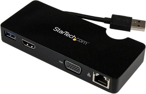 StarTech.com USB 3.0 إلى DVI محول مع منفذ USB واحد - 1920x1200 - بطاقة فيديو ورسومات خارجية - محول شاشة مزدوجة - يدعم ويندوز (USB32DVIEH) in Kuwait