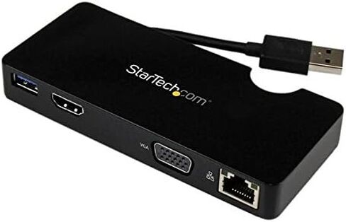 StarTech.com USB 3.0 إلى DVI محول مع منفذ USB واحد - 1920x1200 - بطاقة فيديو ورسومات خارجية - محول شاشة مزدوجة - يدعم ويندوز (USB32DVIEH) in Kuwait