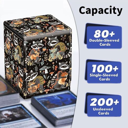 مربع سطح السفينة لبطاقات التداول ، MTG Deck Box يناسب 100+ بطاقات أحذية واحدة ، PU Leather Strong Magnet Card Deck حامل لـ Magic Commander TCG CCG ، Otter Pattern in Kuwait