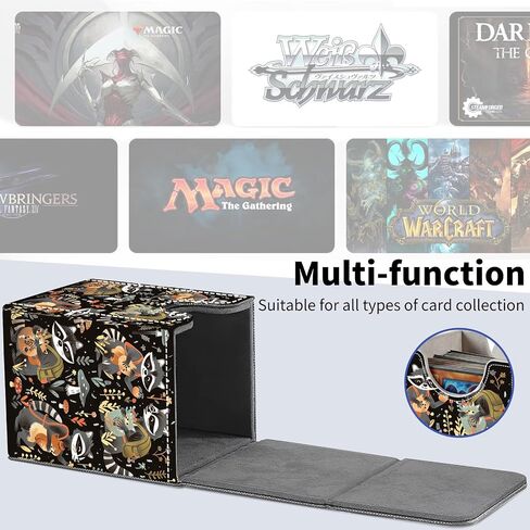 مربع سطح السفينة لبطاقات التداول ، MTG Deck Box يناسب 100+ بطاقات أحذية واحدة ، PU Leather Strong Magnet Card Deck حامل لـ Magic Commander TCG CCG ، Otter Pattern in Kuwait