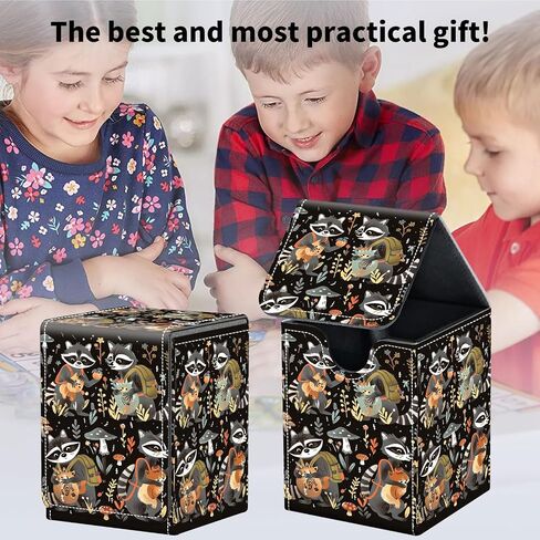 مربع سطح السفينة لبطاقات التداول ، MTG Deck Box يناسب 100+ بطاقات أحذية واحدة ، PU Leather Strong Magnet Card Deck حامل لـ Magic Commander TCG CCG ، Otter Pattern in Kuwait