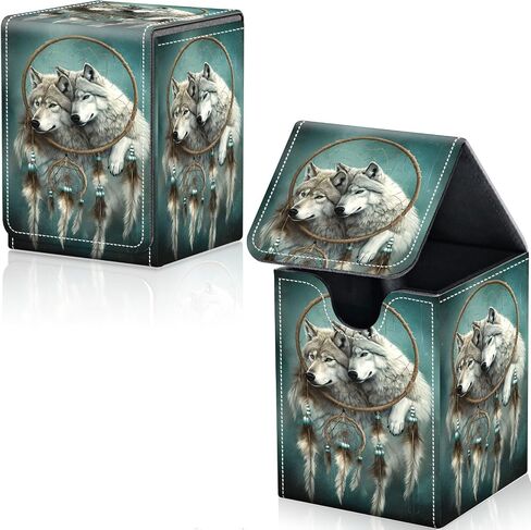 مربع سطح السفينة لبطاقات التداول ، MTG Deck Box يناسب 100+ بطاقات أحذية واحدة ، PU Leather Strong Magnet Card Deck حامل لـ Magic Commander TCG CCG ، Otter Pattern in Kuwait