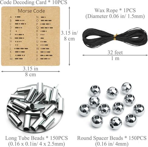 200 Pieces Long Tube Beads and 200 Pieces Round Spacer Beads 4mm 304 Stainless Steel Loose Beads Smooth Charm Beads for DIY Craft Jewelry Making in Kuwait