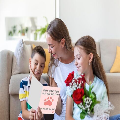 Huameigf Funny Mother’s Day Card for Dog Mom, Lovely Mothers Day Gift from Doggy, Best Dog Mom Ever Card for Women Her, I Love You More Than Treats in Kuwait