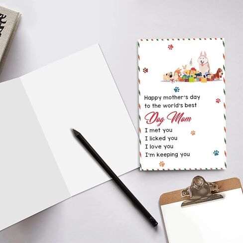 Huameigf Funny Mother’s Day Card for Dog Mom, Lovely Mothers Day Gift from Doggy, Best Dog Mom Ever Card for Women Her, I Love You More Than Treats in Kuwait
