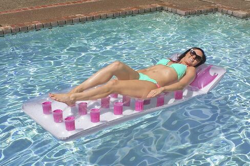 Poolmaster Classic French Pocket Inflatable Swimming Pool Mattress Float for Adults, Pink in Saudi Arabia