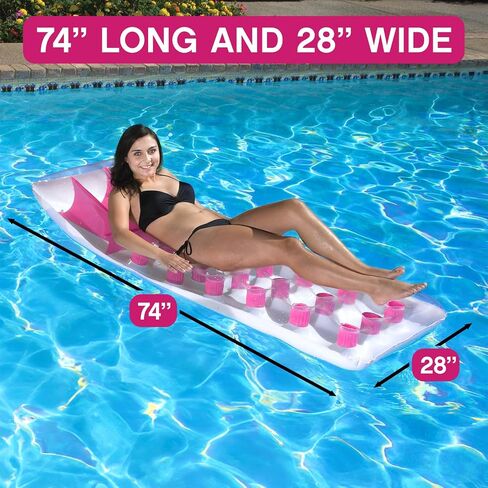 Poolmaster Classic French Pocket Inflatable Swimming Pool Mattress Float for Adults, Pink in Saudi Arabia