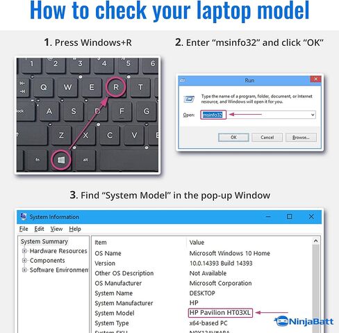 NinjaBatt Battery for HP 919700-850 JC04 JC03 15-BS015DX 15-BS113DX 15-BS115DX 15-BS060WM 15-BS013DX 15-BS070WM 17-BS049DX 17-BS011DX 250-G6 - High Performance [2200mAh/14.8v] in Kuwait