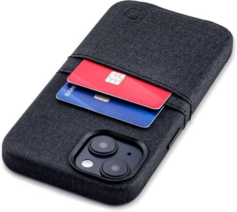 Dockem Luxe M2 Wallet iPhone 14 Pro Max Case: Canvas-Style Synthetic Leather, 2 Card Holder Pockets, Magnetic Mounting Metal Plate, Burgundy in Kuwait