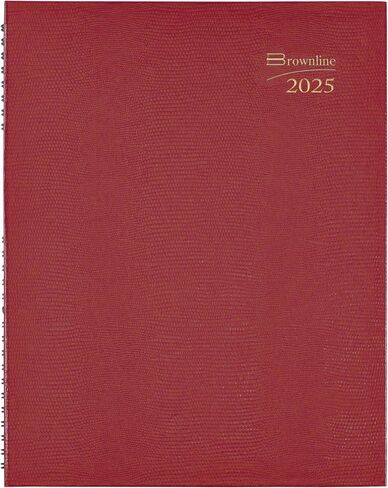 Brownline® 2025 CoilPro™ Weekly Planner, Appointment Book, 12 Months, January to December, Twin-Wire Binding, 11" x 8.5", Bright Red (CB950C.RED-25) in Kuwait
