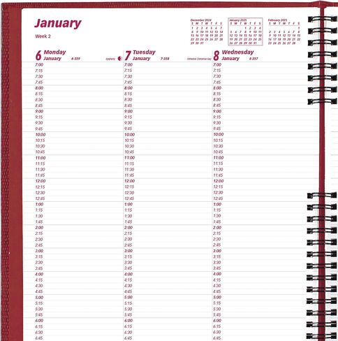 Brownline® 2025 CoilPro™ Weekly Planner, Appointment Book, 12 Months, January to December, Twin-Wire Binding, 11" x 8.5", Bright Red (CB950C.RED-25) in Kuwait