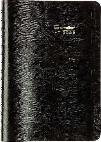 Brownline® 2025 PlannerPlus ™ Daily/Monthly Planner ، كتاب المواعيد ، 12 شهرًا ، من يناير إلى ديسمبر ، ملزمة مزدوجة ، 8 "× 5" ، أسود (CB634WN.BLK-25) in Saudi Arabia