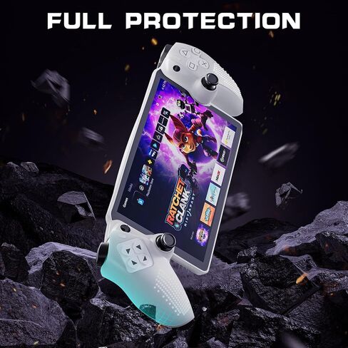 FUNDIARY Black Silicone Protective Case for PlayStation Portal Accessories, Non-Slip Soft Grip Cover Case with Full Protection Shock Absorption Handle Shell and 4 Thumb Cap for PS Portal Remote Player in Saudi Arabia