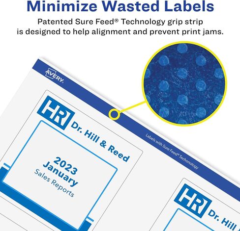 Avery Matte White Removable Square Labels with Sure Feed Technology, Print-to-The-Edge, 2.75" x 2.75", 90 Removable Labels, Laser/Inkjet Printable Labels in Saudi Arabia