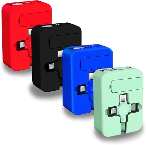 6 Pcs 3 in 1 Retractable Multi Fast Charging Cable Bulk with Phone Stand in Kuwait