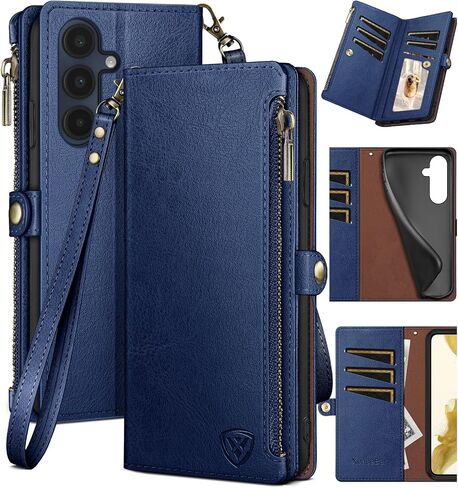 XcaseBar Compatible with Samsung Galaxy A16 5G Wallet case with Zipper Credit Card Holder【RFID Blocking】,Flip Folio Book PU Leather Phone case Shockproof Cover Women Men for Samsung A16 case Wine Red in Saudi Arabia