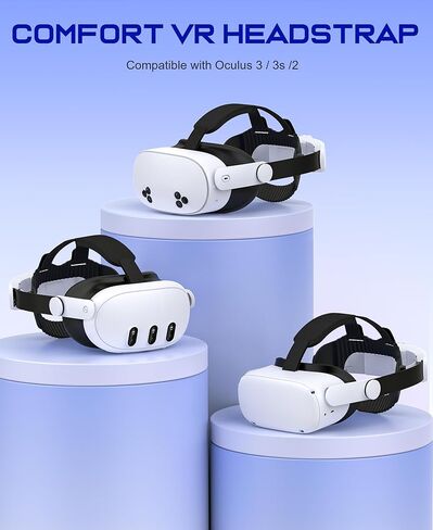 VR Head Strap Compatible with Meta Quest 3/3S/2, Adjustable Elite Strap Replacement with 8000mAh Rechargeable Battery for Quest 3 Head Strap,Enhanced Comfort Extend Playtime VR Accessories in Kuwait