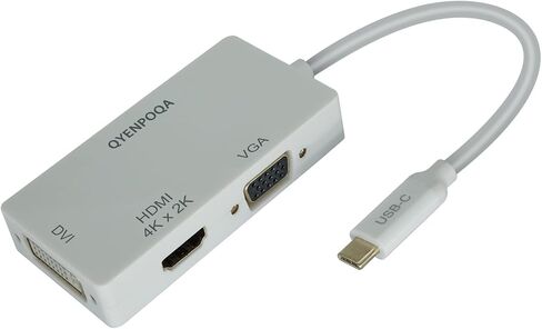 USB C to HDMI/DVI/VGA Multiport Adapter Converter UHD 4Kx2k @ 30Hz, Thunderbolt 3 Compatible, USB Type C to HDMI, USB-C, USB Type-C (U444-06N-HDV4K) (Type c to 3in 1 Black) in Saudi Arabia