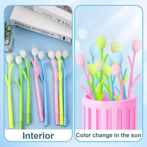 Color Changing Flower Pens, Gel Flower Pens Creative Gel Ink Changing Neutral Pen Cute Floral Change Ballpoint Pens for Office School Supplies, Teachers Student Gifts Black Ink 0.5mm (120 Pieces) in Saudi Arabia
