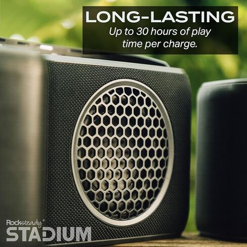 Rocksteady Stadium 2.0 Subwoofer - Bass اللاسلكي المحمولة - EQ -EQ- يصل إلى 150 قدم - عمر بطارية يصل إلى 30 ساعة - مضخم الصوت وحزام in Kuwait