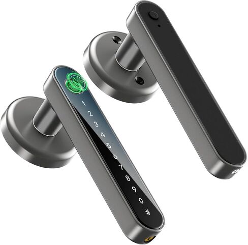IRONZON Fingerprint Door Lock Biometric Door Lock with Keypad Keyless Entry Door Lock with Handle for Home Hotel Office Apartment Bedroom in Saudi Arabia