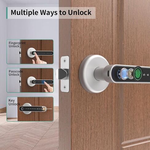 IRONZON Fingerprint Door Lock Biometric Door Lock with Keypad Keyless Entry Door Lock with Handle for Home Hotel Office Apartment Bedroom in Saudi Arabia
