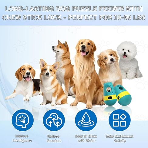 3-in-1 Dog Chew Toy & Treat Dispenser - Anti-Choking Safety Design for Aggressive Chewers, Interactive Slow Feeder Food Stick Holder Fits Yak & Bone Sticks, Puzzle Toys for Small to Large Dogs (Green) in Kuwait