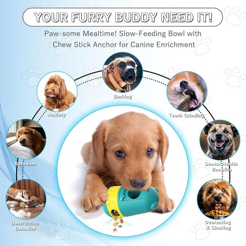 3-in-1 Dog Chew Toy & Treat Dispenser - Anti-Choking Safety Design for Aggressive Chewers, Interactive Slow Feeder Food Stick Holder Fits Yak & Bone Sticks, Puzzle Toys for Small to Large Dogs (Green) in Kuwait